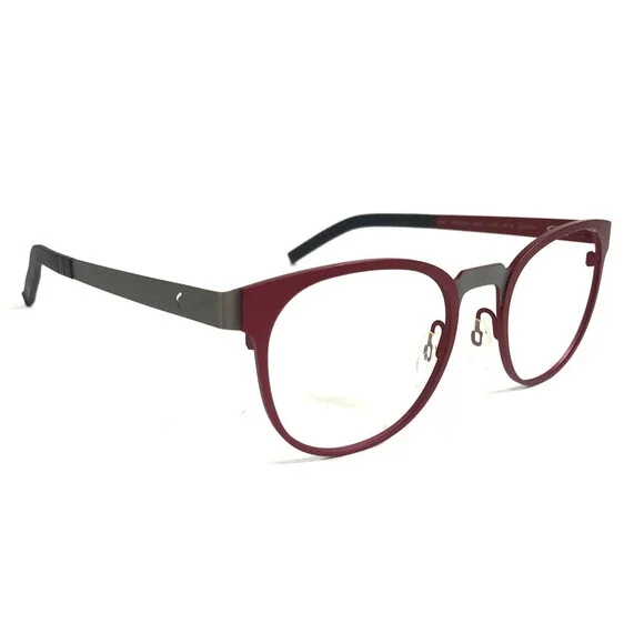 Blackfin Eyeglasses Frames BF743 WATERHOUSE COL.581 Red Gray Round 48-20-145